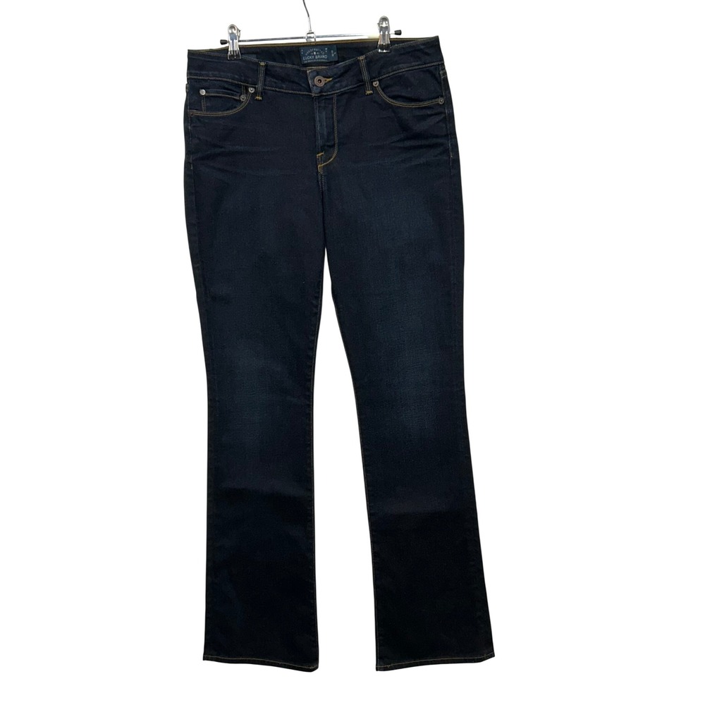 Lucky Brand Lolita Boot Long‎ Dark Wash Candiani Denim Jeans Womens 12/31 L